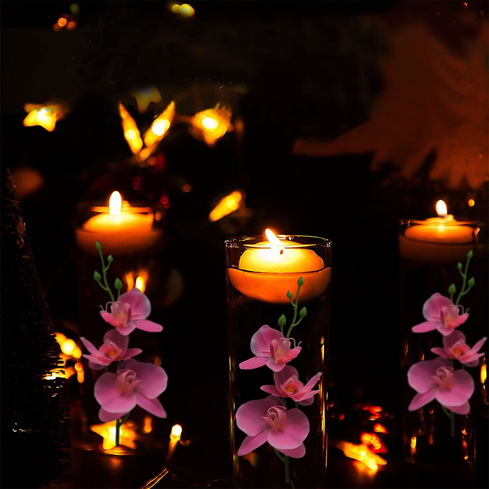 ARDUX (12 Pieces) Artificial Flowers for Floating Candles Mini Artificial Orc…