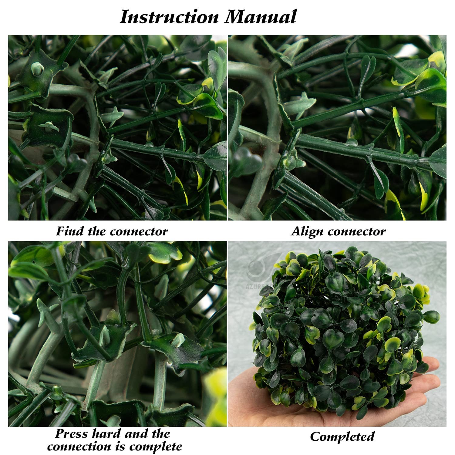 6 PCS 4 Inch Artificial Boxwood Topiary Green Plant Balls Decorative Greenery