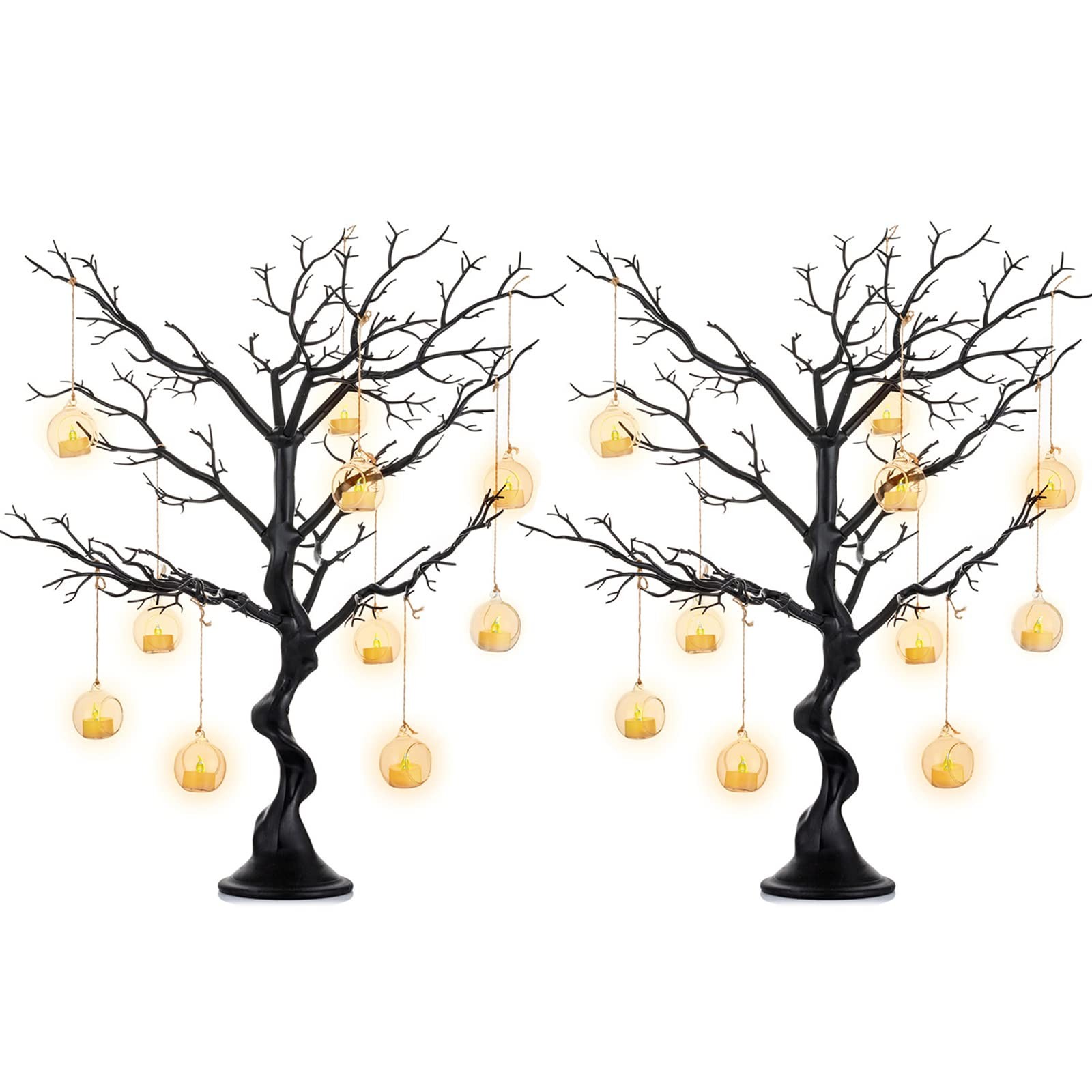 Sziqiqi Resin Artificial Tree for Centerpiece, Home 30in-2pcs, Black