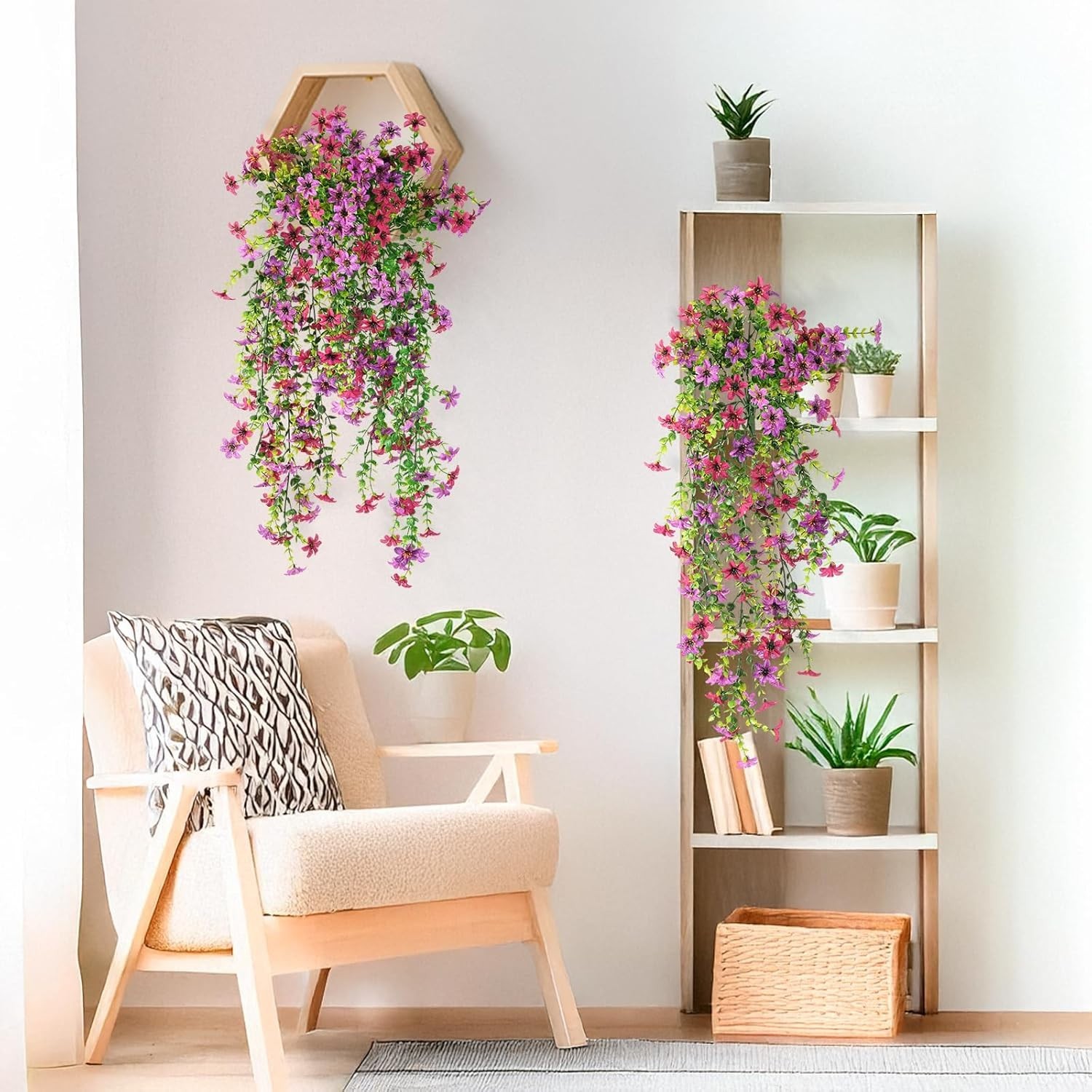 Compatible with Outdoor Planters Faux Silk Daisy Flowers Eucalyptus Leaves 2 …
