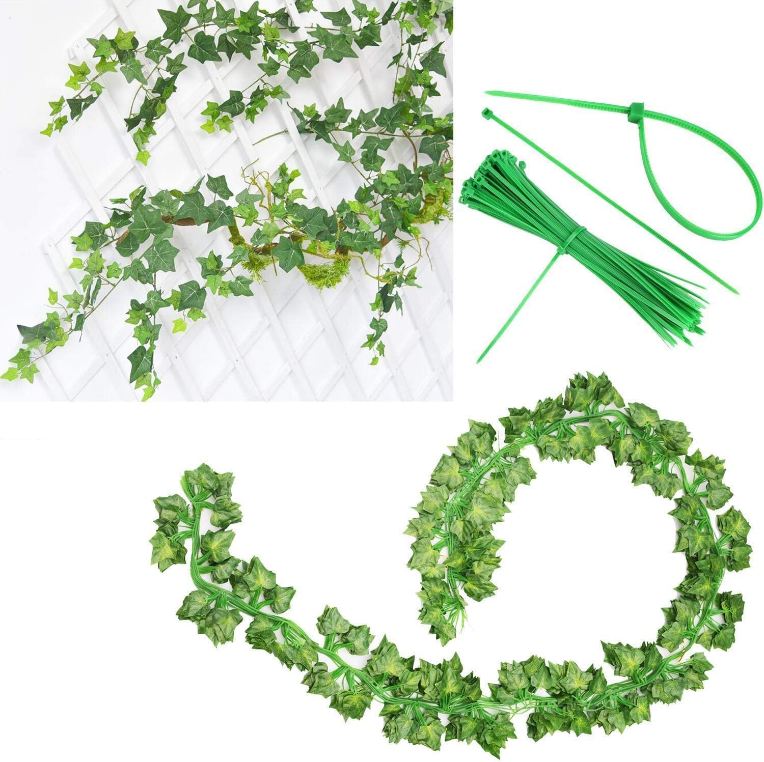 Artificial Ivy Garland 168 FT 24 Pack Faux Green Vine for Home Wedding Decor