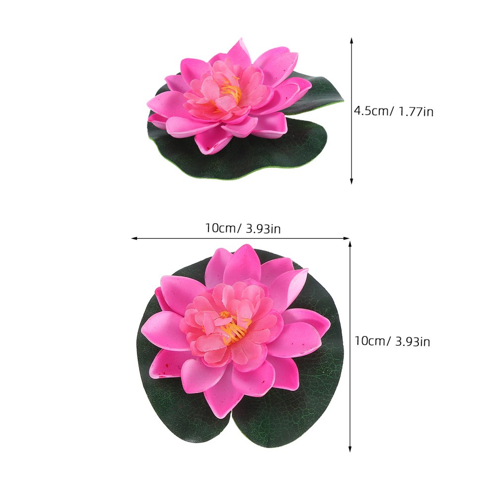 4Pcs Eva Silk Floating Lotus Flowers Assorted Colors for Garden Pond
