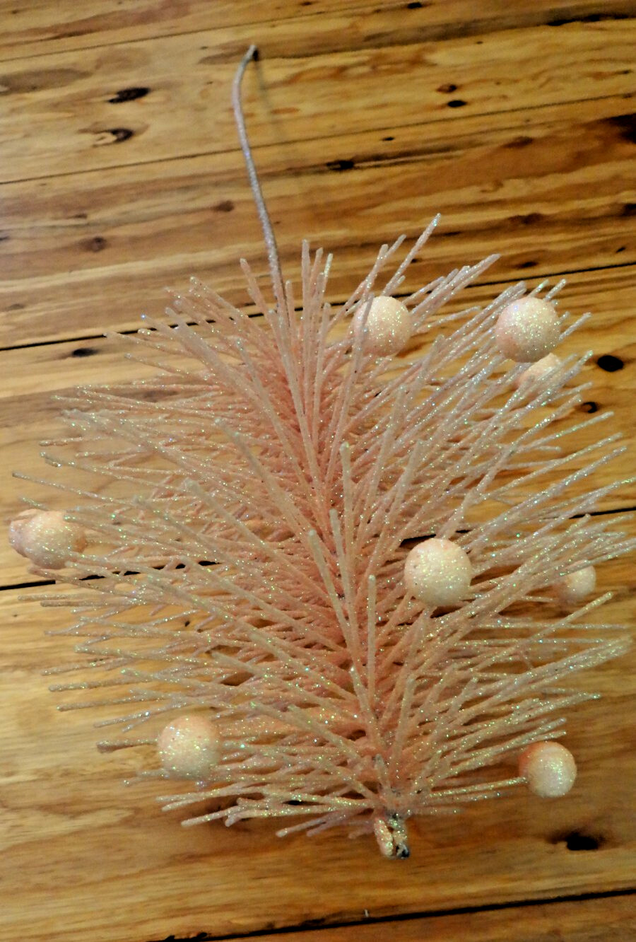 Set of 5 Pastel Bristle Brush Floral Picks 19” Iridescent Glitter Spring Decor