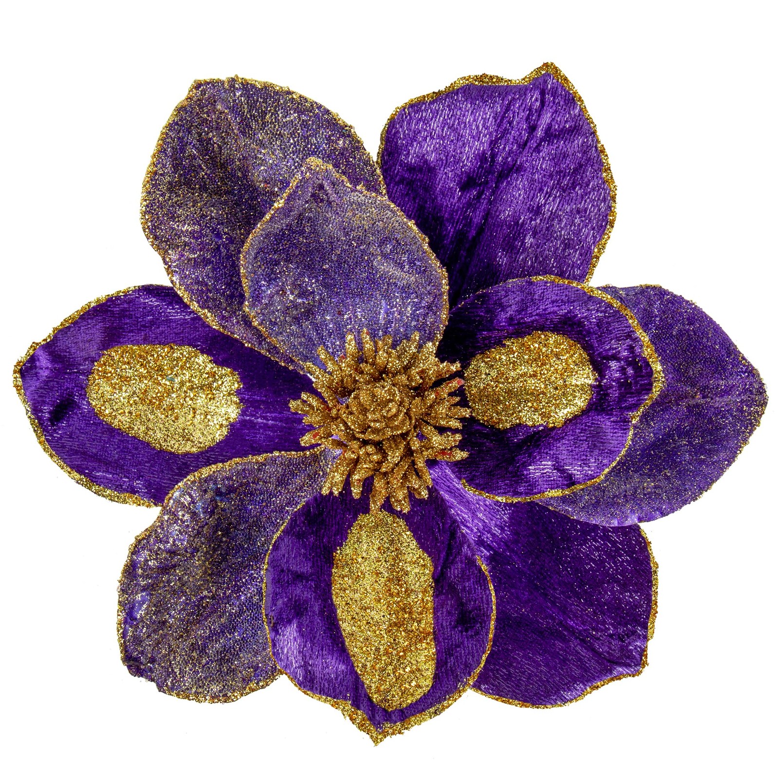 10’’ Large Heads Christmas Glitter Magnolia Flowers Christmas Tree Ornaments …