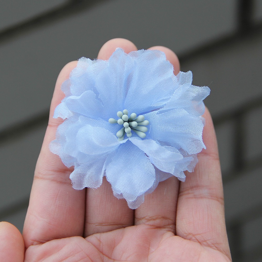 5cm Handmade Chiffon Multilayer Fabric Cored Flowers For DIY Hair Accessories