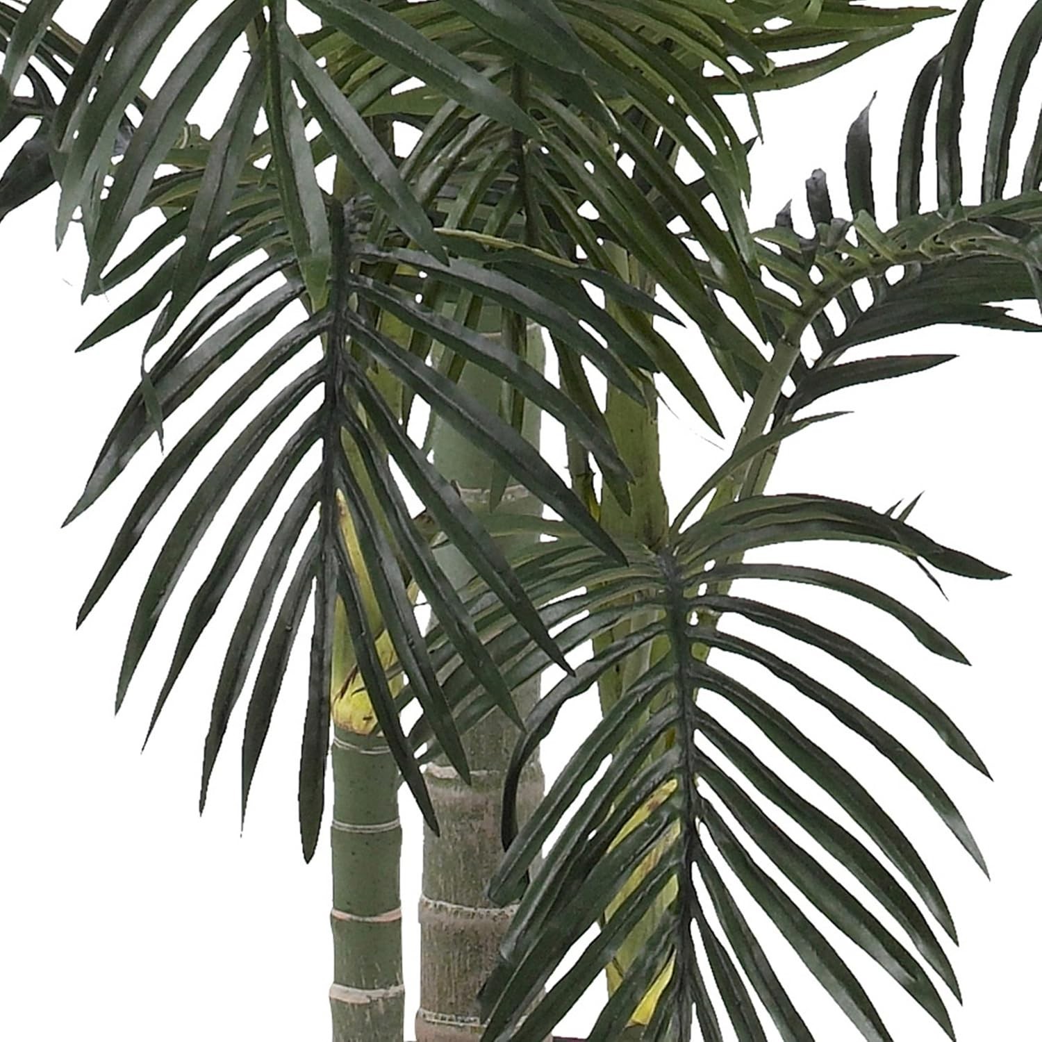 6.5 ft Artificial Golden Cane Palm Tree with Nursery Pot | Lifelike Silk Indo…
