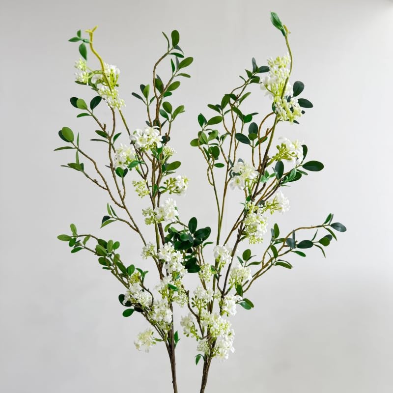 Artificial Eucalyptus Stems and Snow Willow Branches Set,Long Stem Artificial…