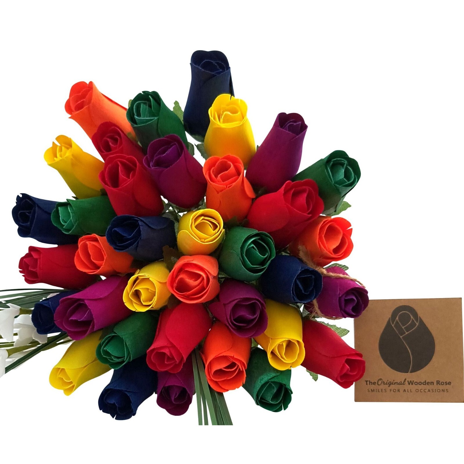 Gay Pride LGBTQ Autism Flower Bouquet. The Original Wooden Rose 1,2,3 Dozen