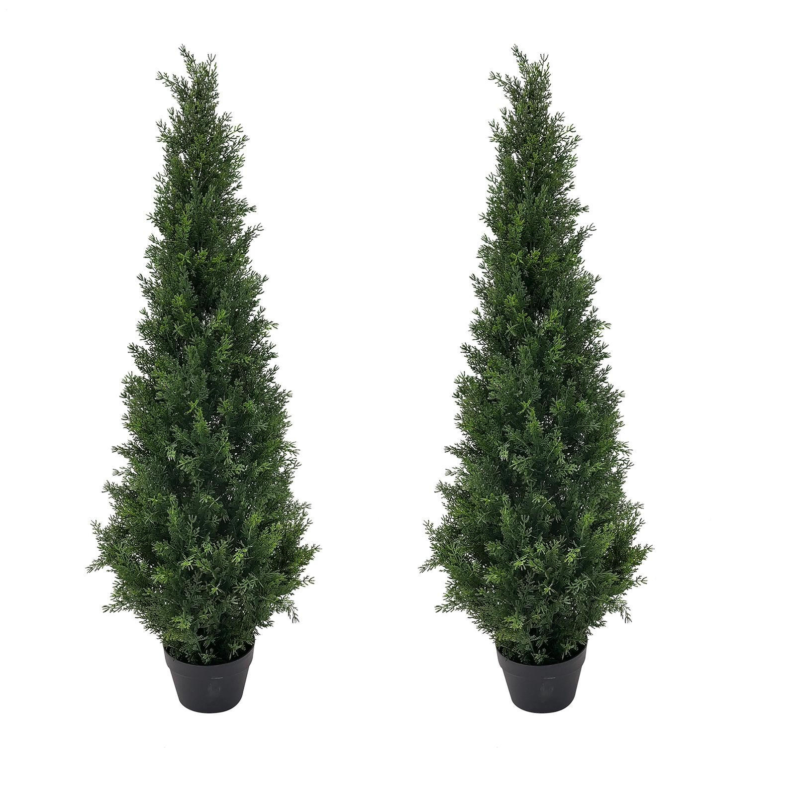 2PCS 3/4/5/6′ Topiary Cedar Pine Artificial Tree Home Decor UV (Indoor/Outdoor)