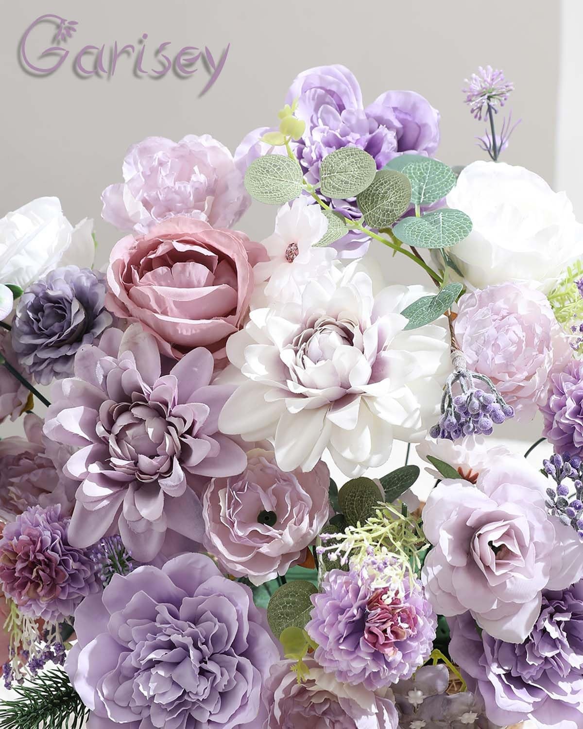Artificial Flowers Combo Box Set Purple Silk Flower for DIY Wedding Bouquet A…