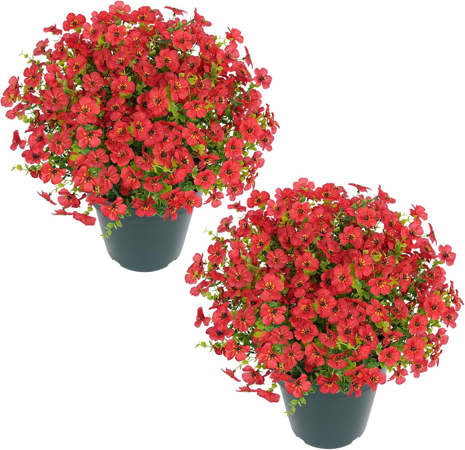 UV Resistant 20” Red Silk Daisy Bush – Perfect for Outdoor Decor