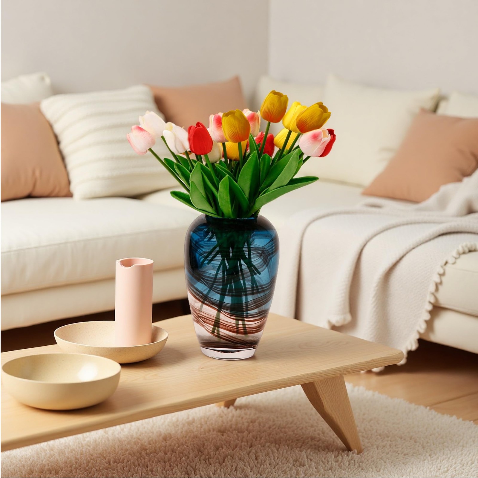20 Pcs Tulips Artificial Flowers Real Touch PU Faux Tulips Stems for Wedding …