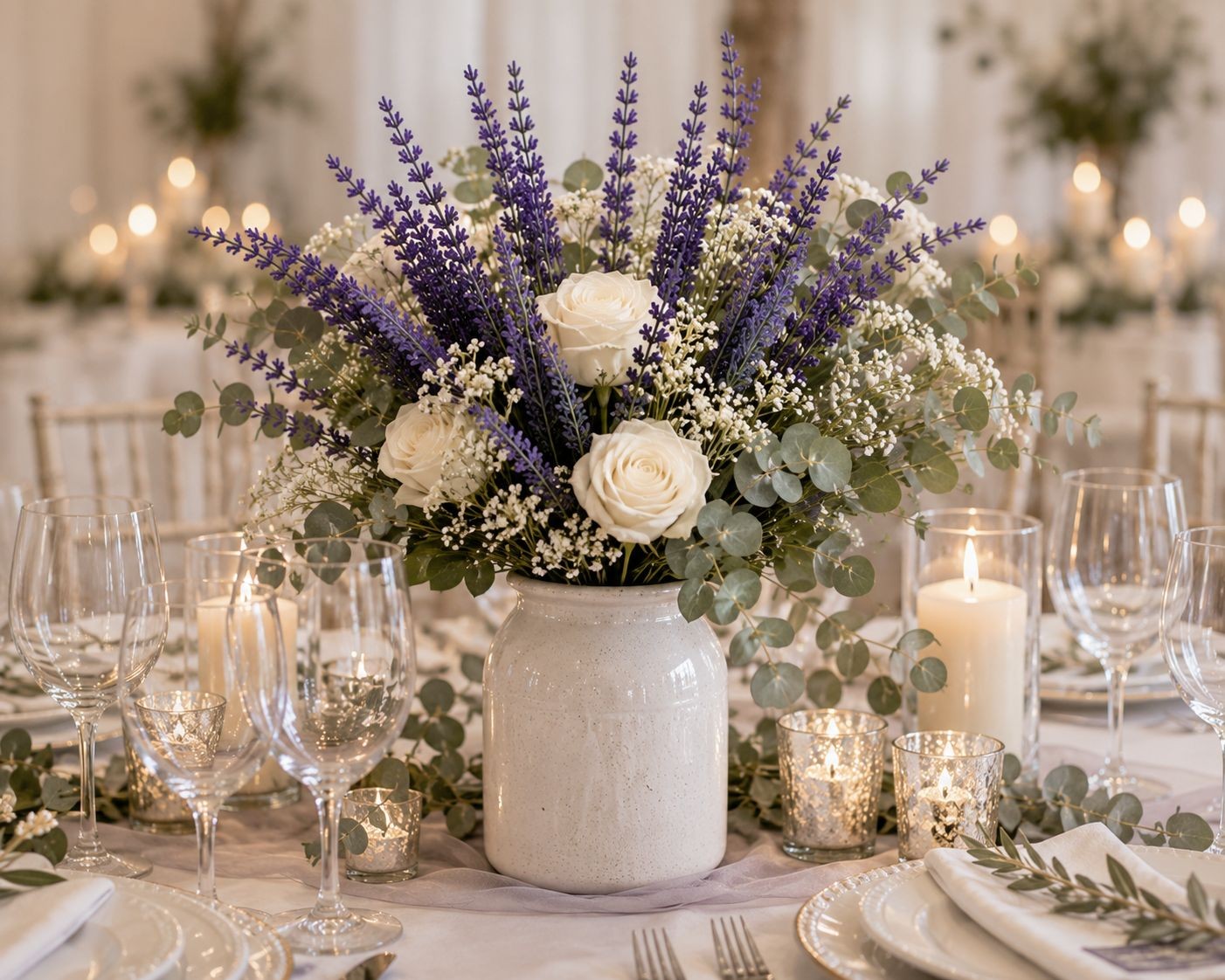 Purple Faux Lavender Stems Artificial Salvia Flowers Faux Greenery Picks French
