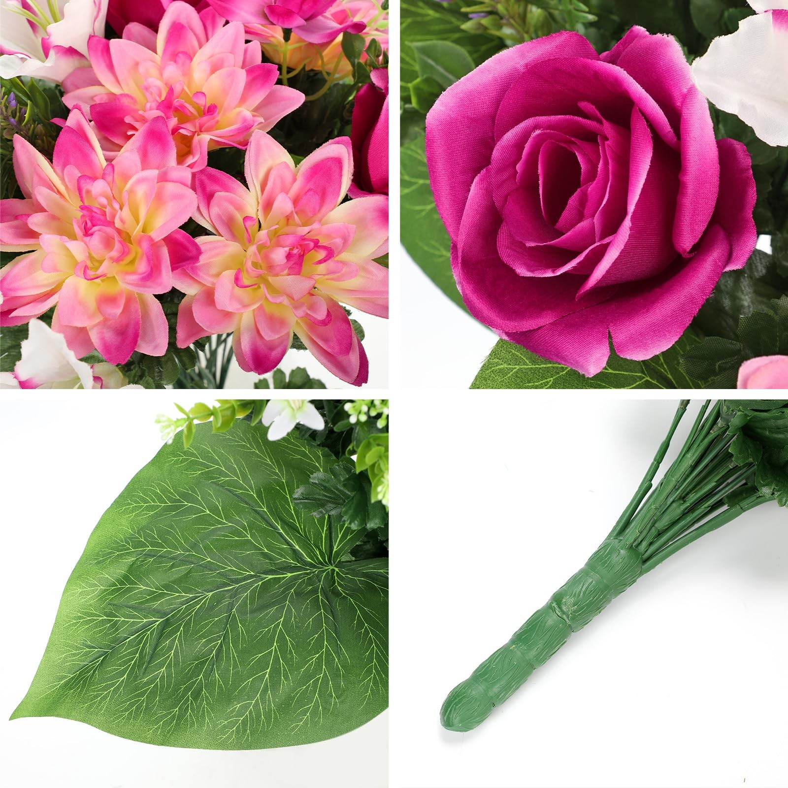 Artificial Flowers for Cemetery, Cemetery Flowers for Grave, Weather Resistan…