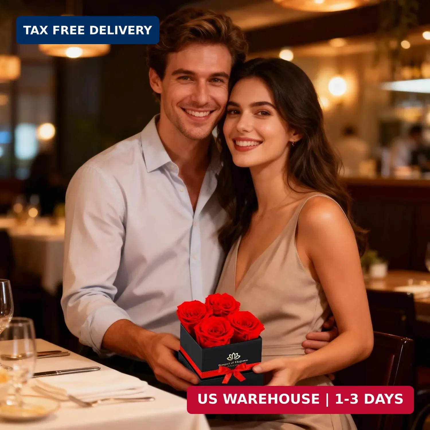 Forever Flowers Roses in A Box,Real Preserved Flowers,Preserved Roses,Preserved