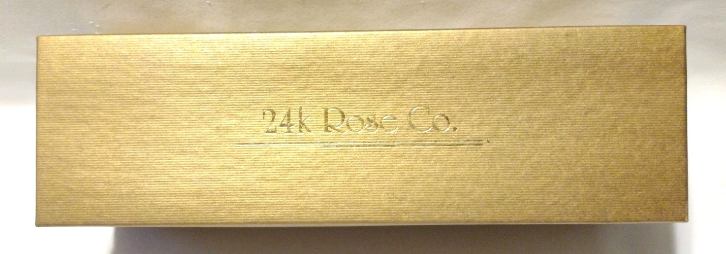 24K ROSE CO Real Rose Trimmed In 24k Gold B2