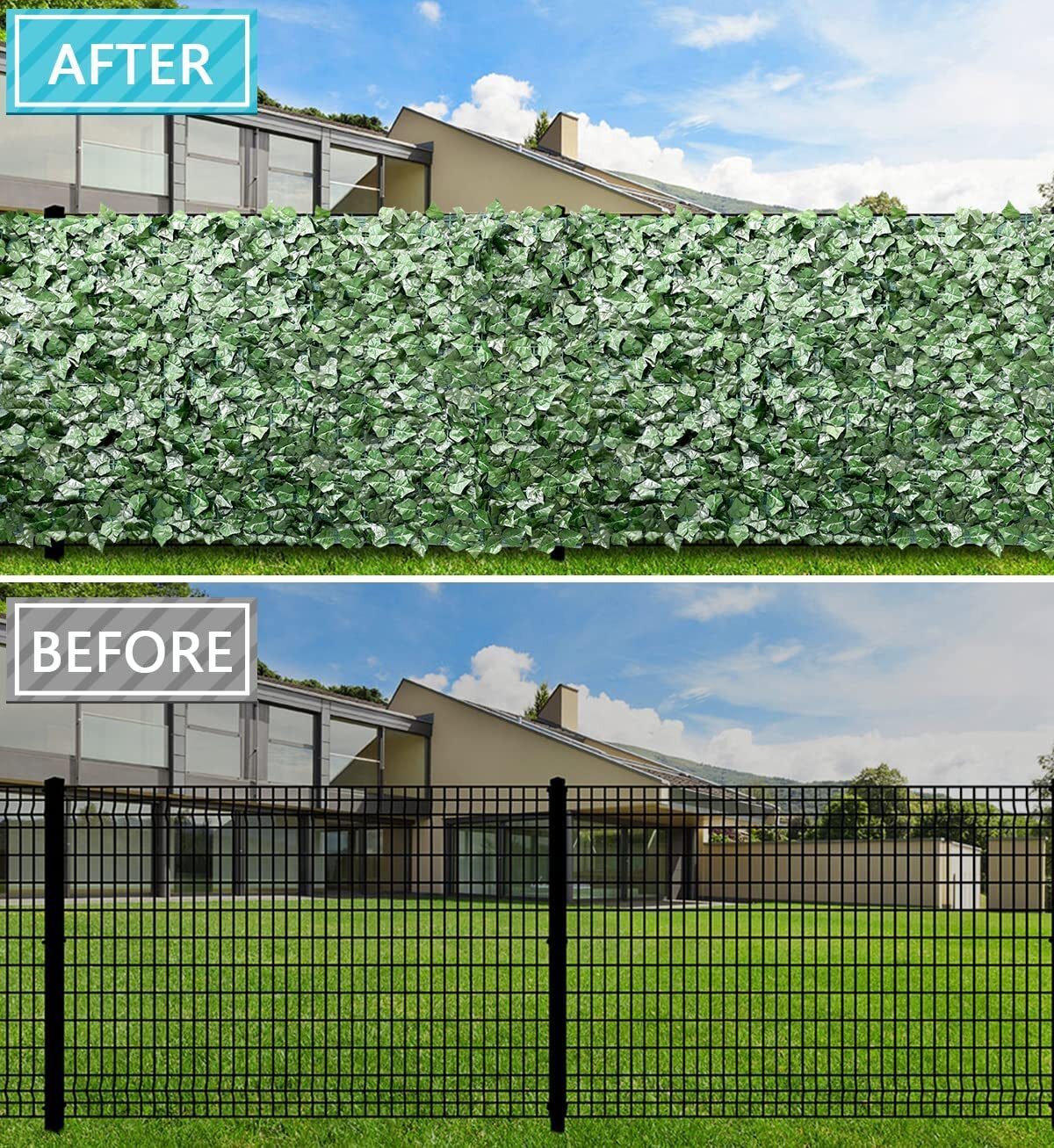 8ft-14ft Artificial Faux Ivy Leaves Privacy Fence Screen Wall Decor Garden Hedge