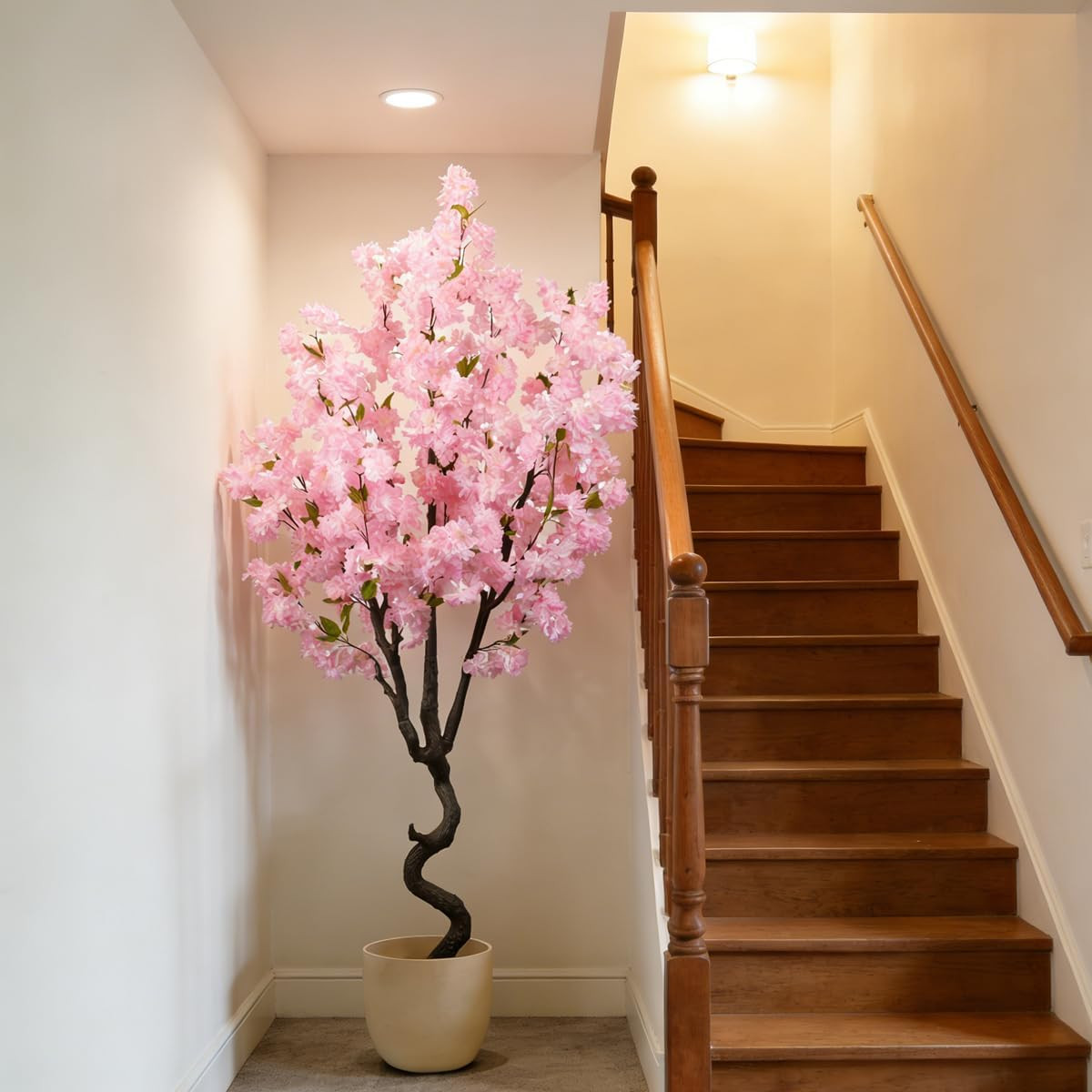 6FT Artificial Pink Cherry Blossom Tree – Faux Floral Decor for Home & Garden