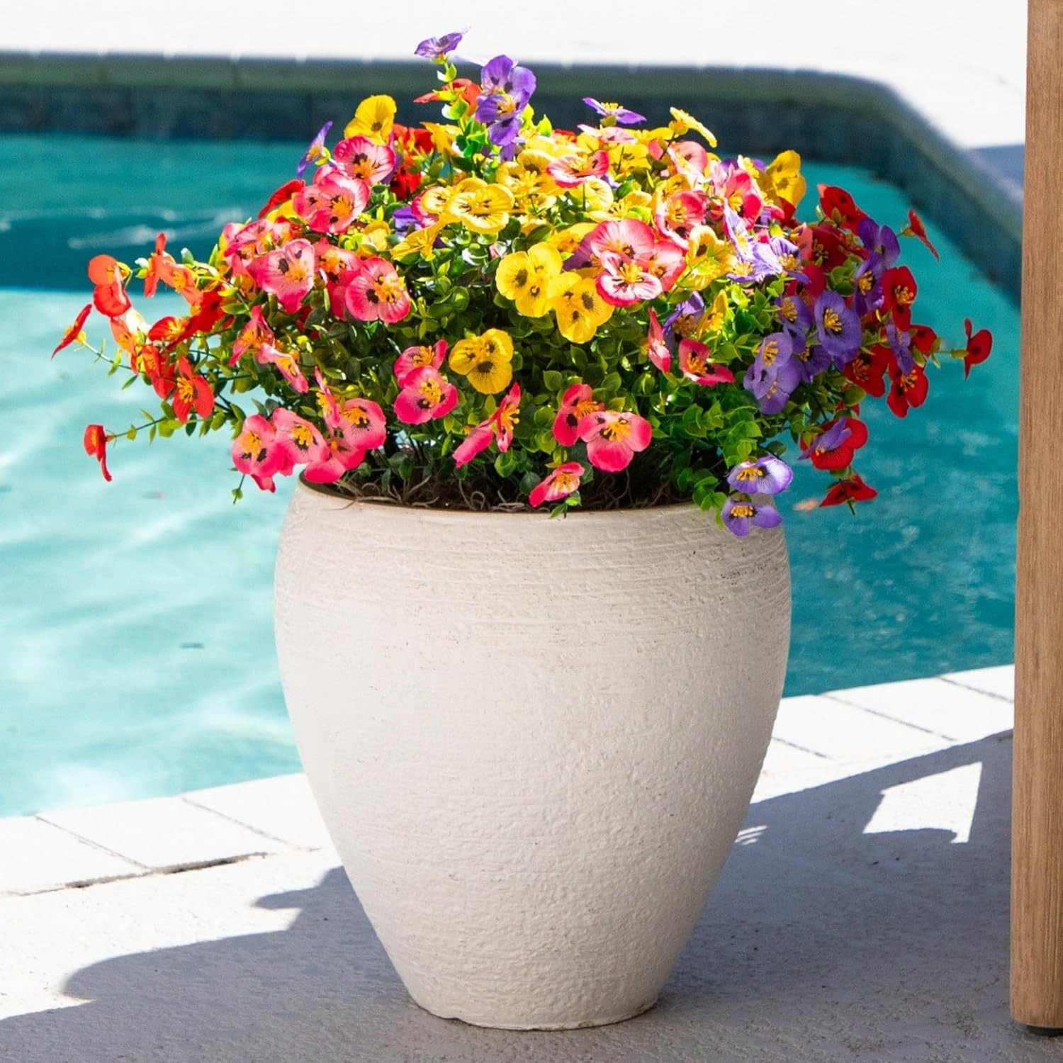 13In. UV Resistant Artificial Pansy Bush (Indoor/Outdoor) – Set of 12