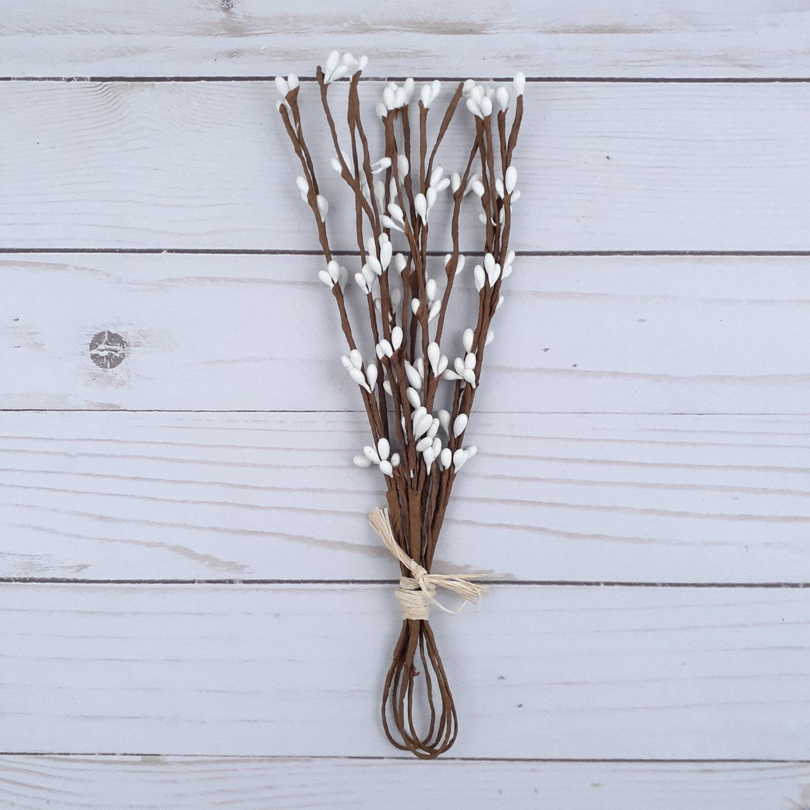 Rustic Floral Pick White Berries Wired B1