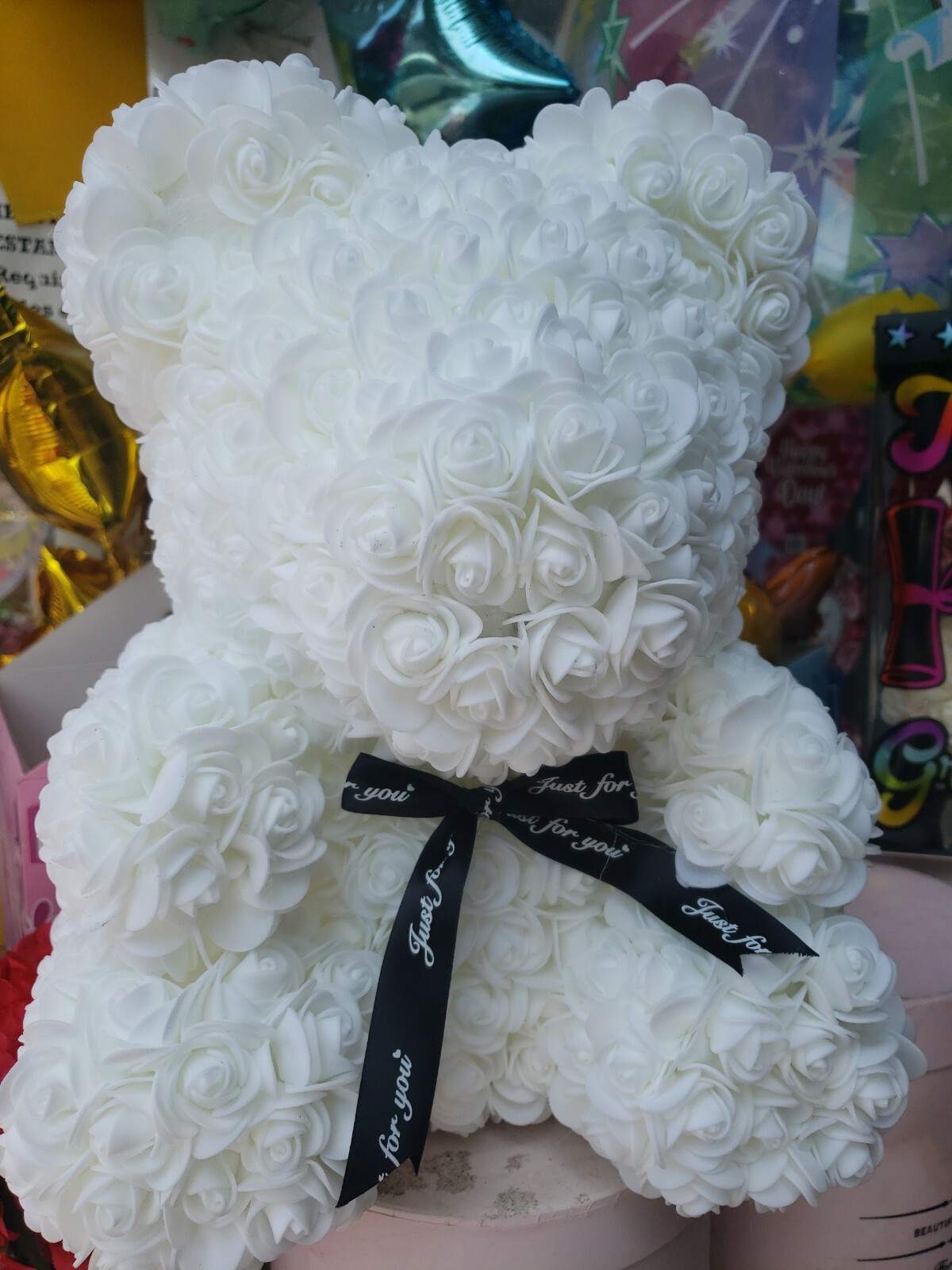 Large 16 Inch Rose Bear | Flower Teddy Bear Gift Set | Luxury Rose Bear |