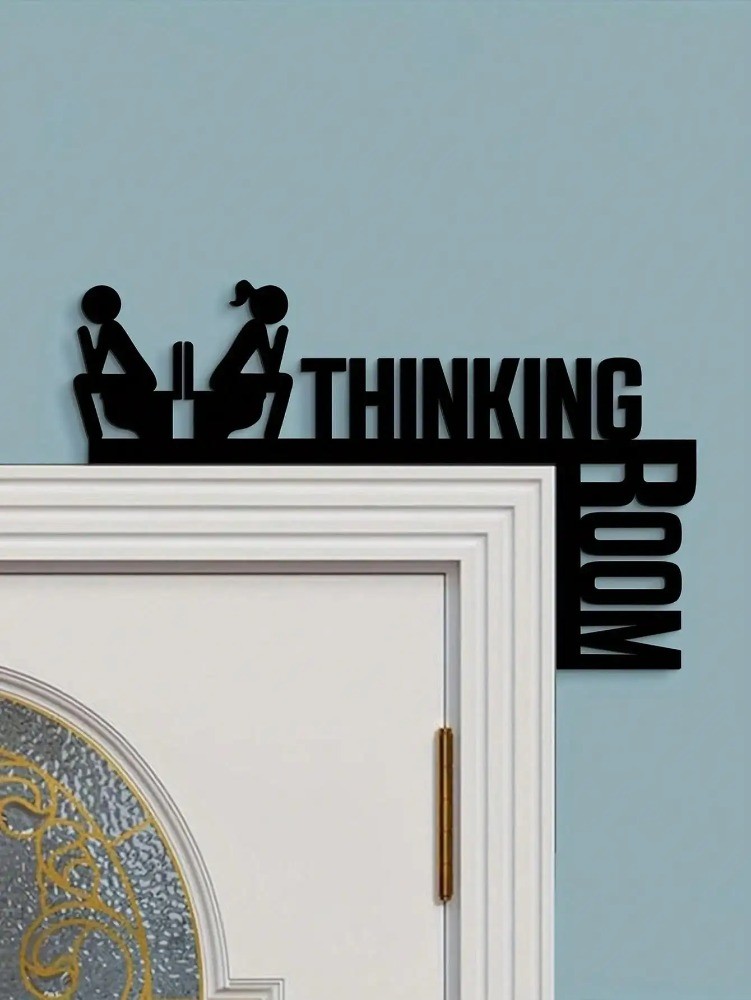 “Room for Thinking” Humor Metal Toilet Sign – Bathroom Wall Decor 1pc