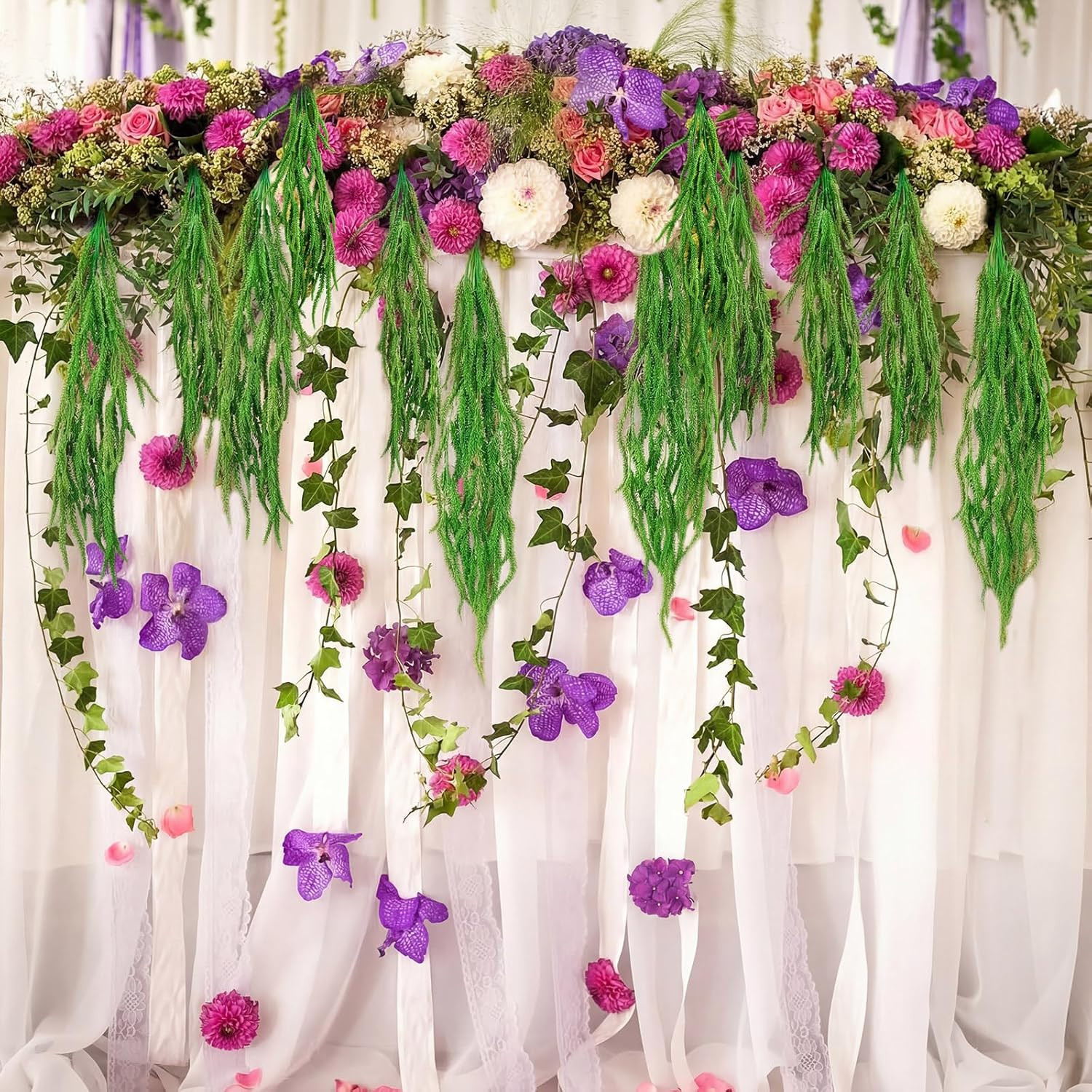12 Pcs Amaranthus Artificial Flower Faux Amaranthus Hanging Plants Dried Preserv