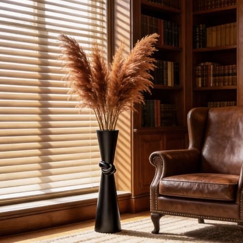 Tall Floor Vase 23.6″ – Glossy Resin Decorative Floor Vase for 23.6 in Black