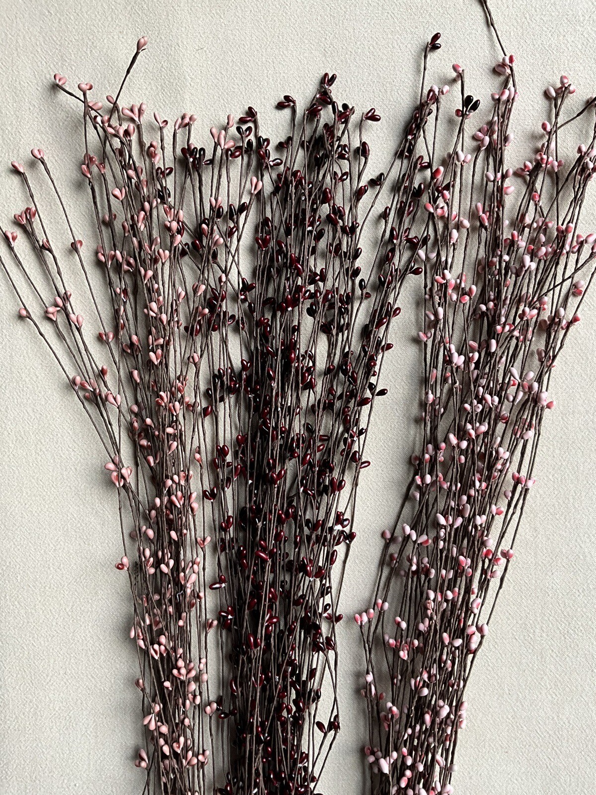MAUVE PIP BERRY STEMS BURGANDY BERRY STEMS PINK STEMS ARTIFICIAL BERRY STEMS