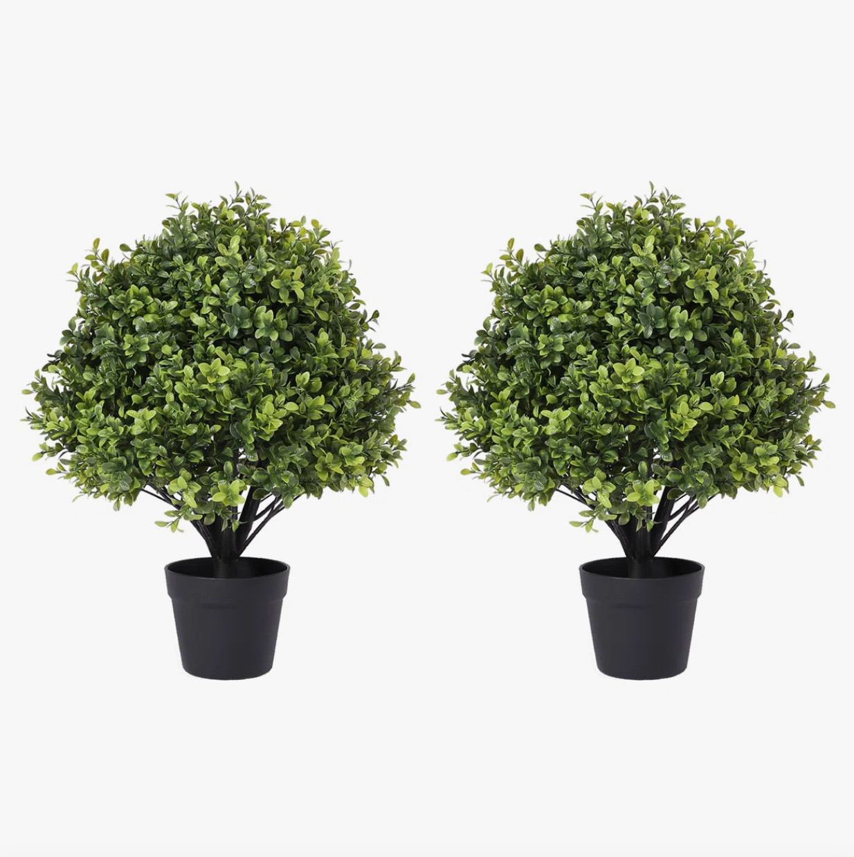 Primrue Guttenberg Faux Boxwood Topiary Set of 2 in Pot 24″ Artificial Plant
