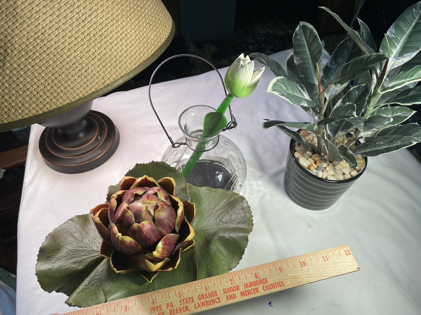 3 Artificial Simulated Plants Pineapple,hobby lobby Glass Bottle, Plant G89