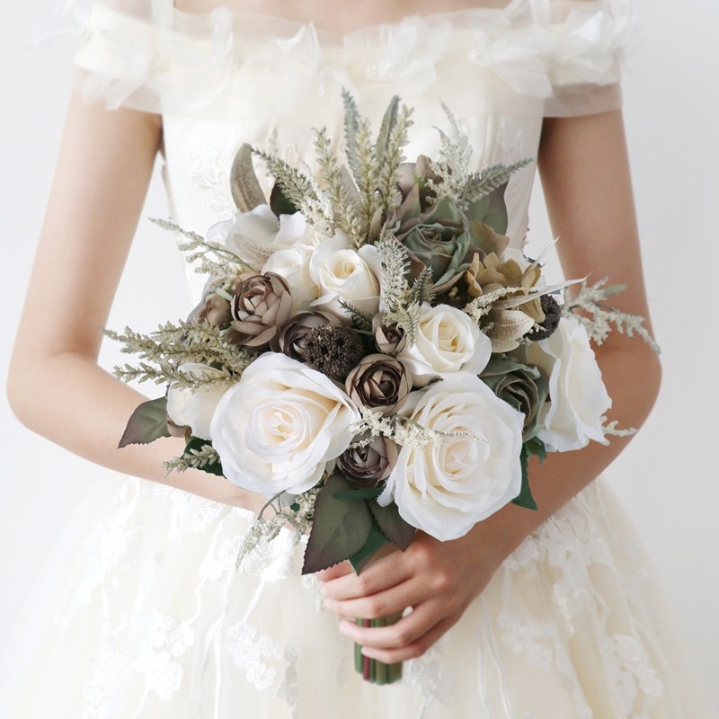 Artificial Flower Bouquet Artificial Silk Flowers Ornament for Wedding