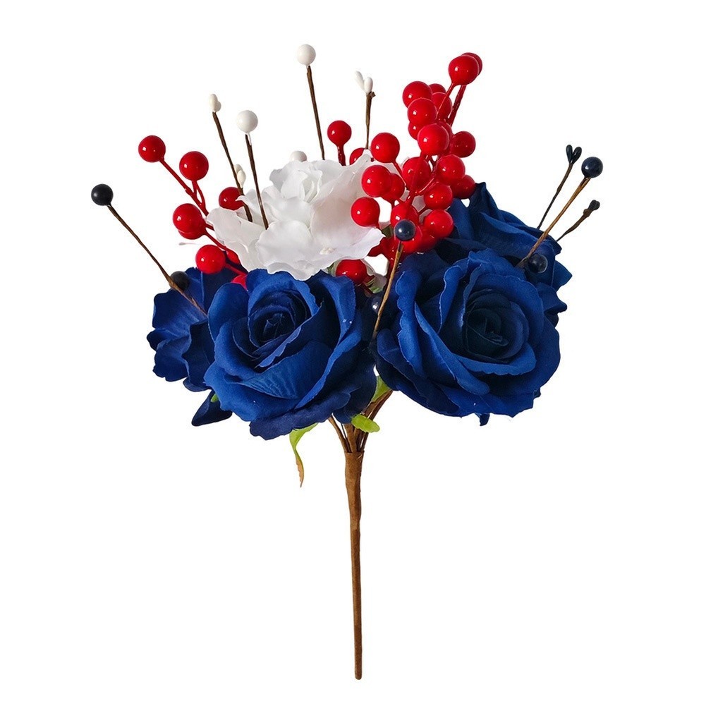 35cm Patriotic Berry Stems for American Holiday Decor and Weddings