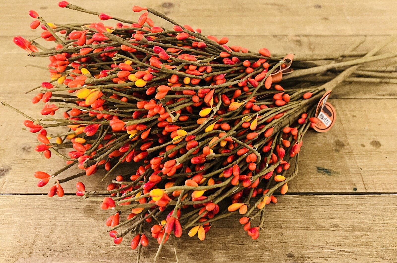 8 Pip Berry Picks Fall Floral Accent Stems Orange Yellow Red 12″ NWT