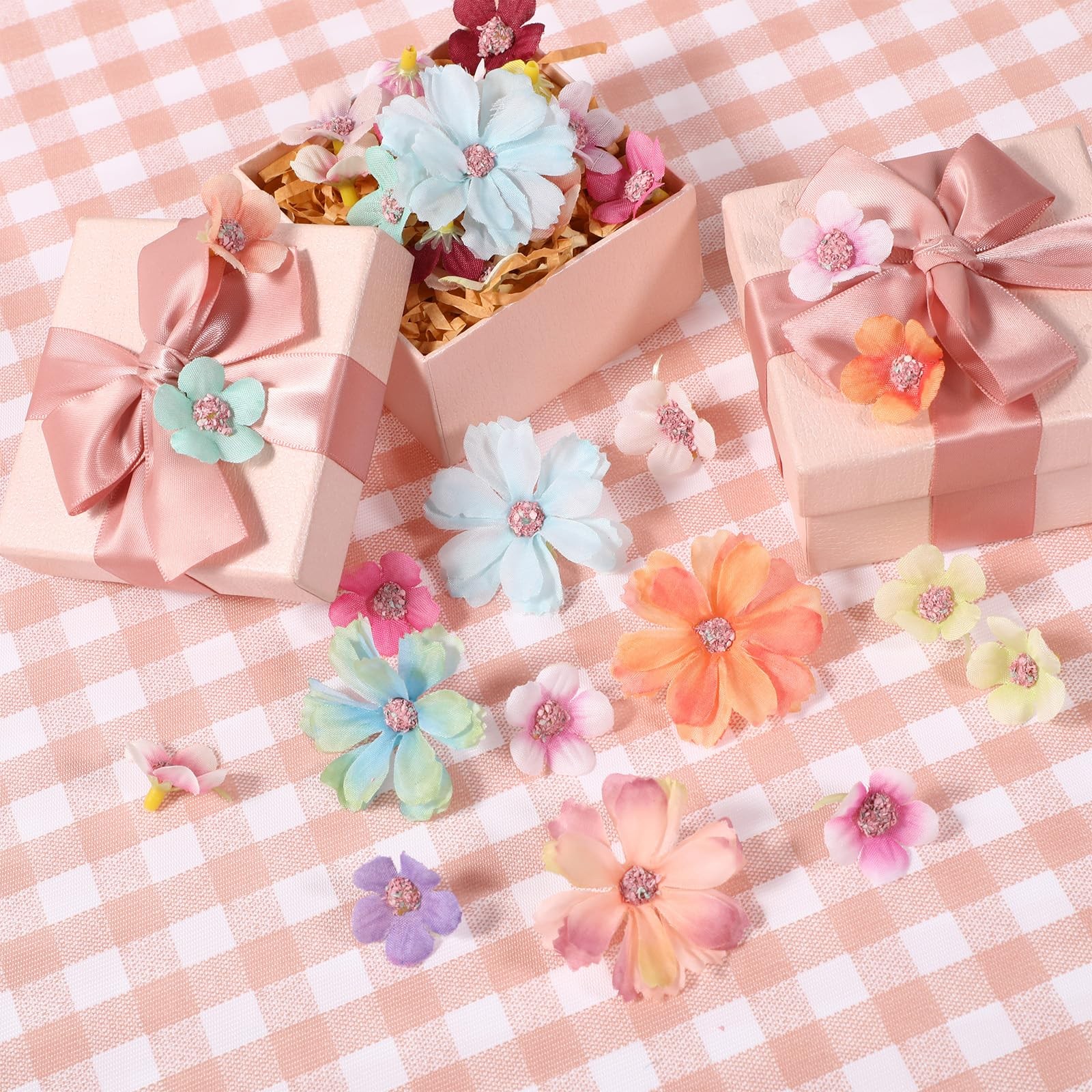 150PCS Small Fake Flowers for Crafts Mini Faux Flower Heads Artificial Flower…