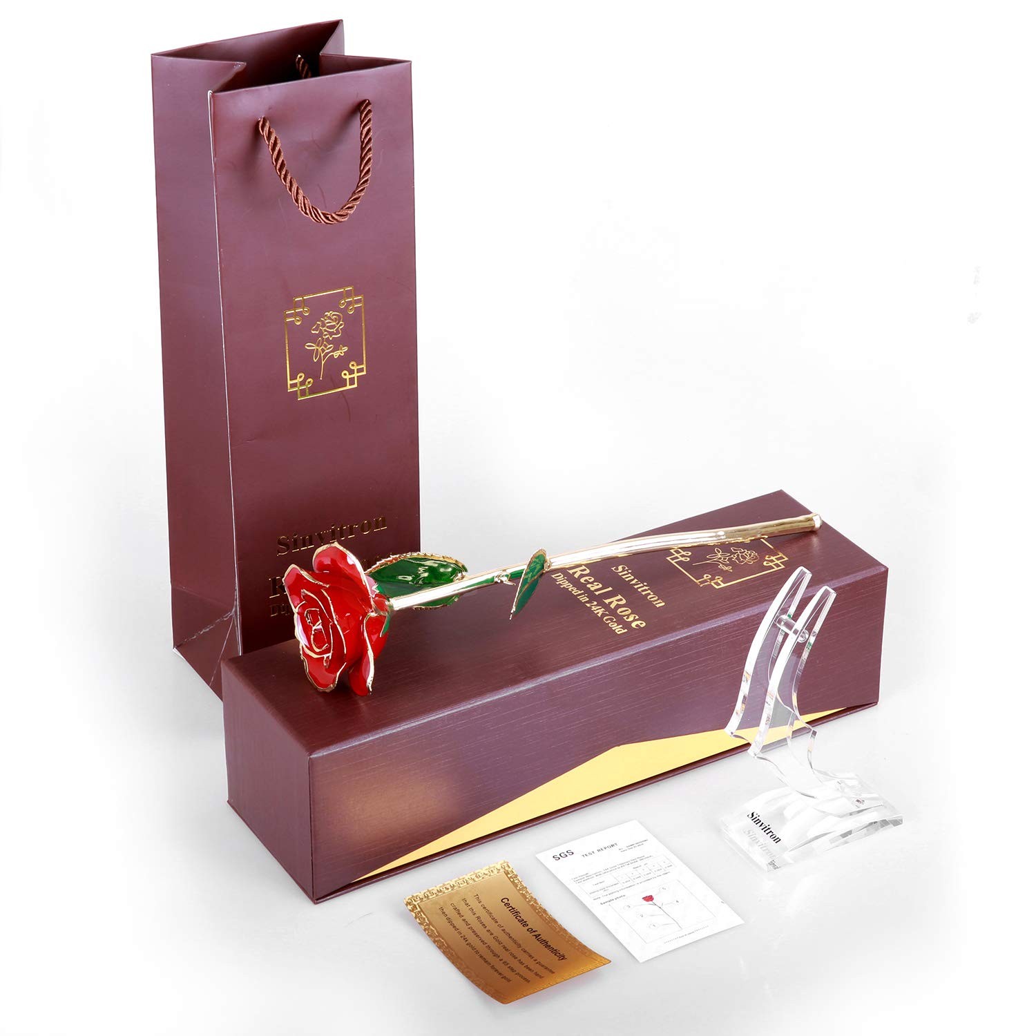 Sinvitron Gold Dipped Infinity Rose – Eternal Resin-preserved Rose | F