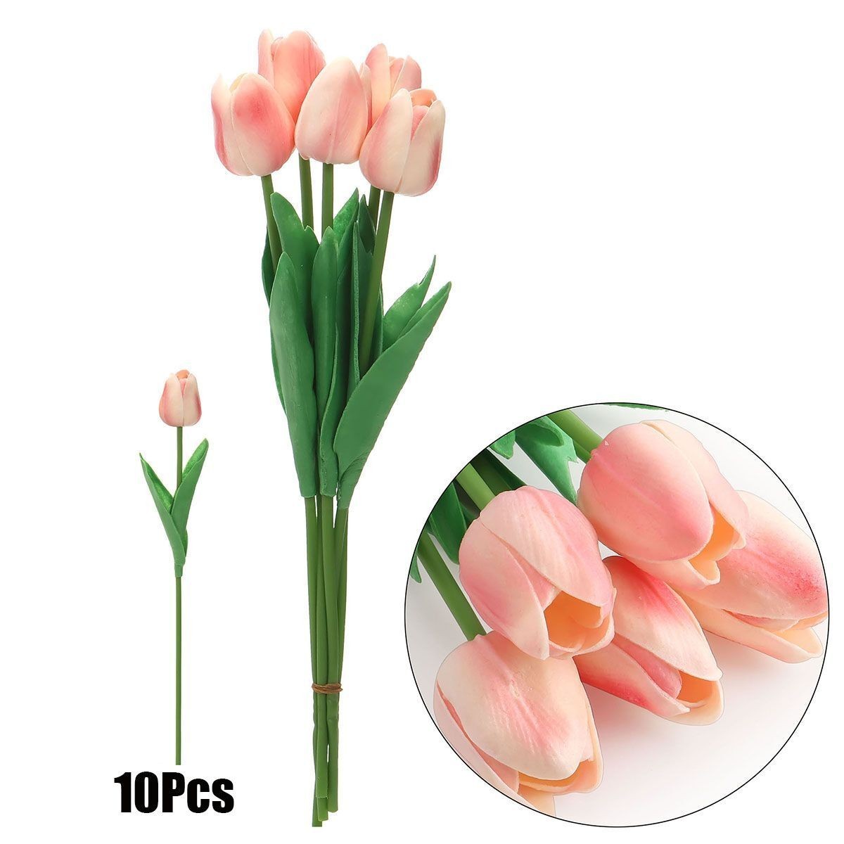 5/10pcs Artificial Tulip Flowers Bouquet Fake for Wedding Party Home Decor