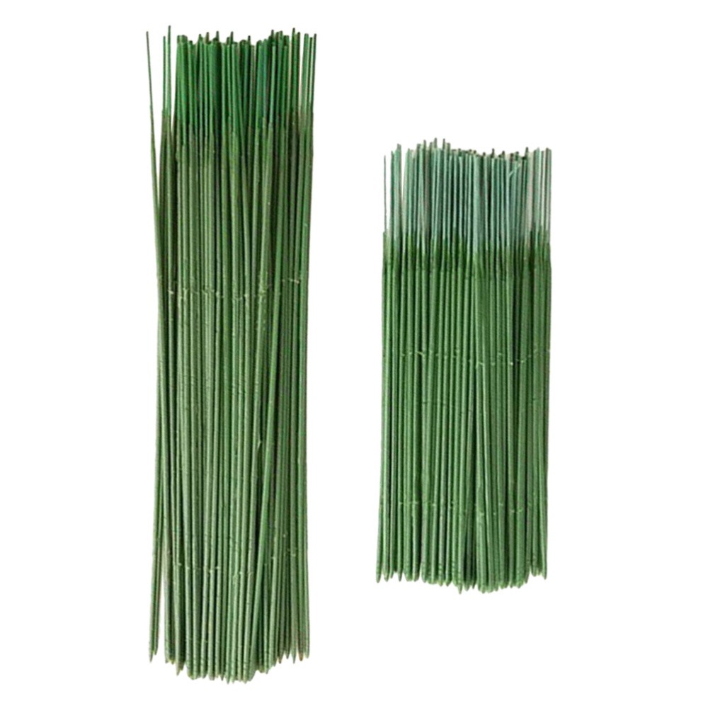 100Pcs Flexible Plastic Flower Rods Dark Green for Wedding and Home Decor