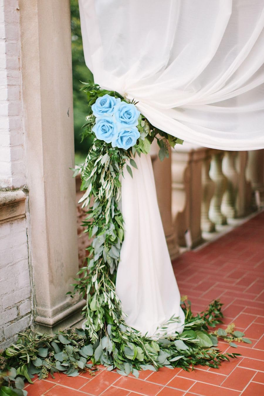25 PCS Light Blue 2.75 Inch 7 CM Artificial Velvet Rose Flower Heads Decor