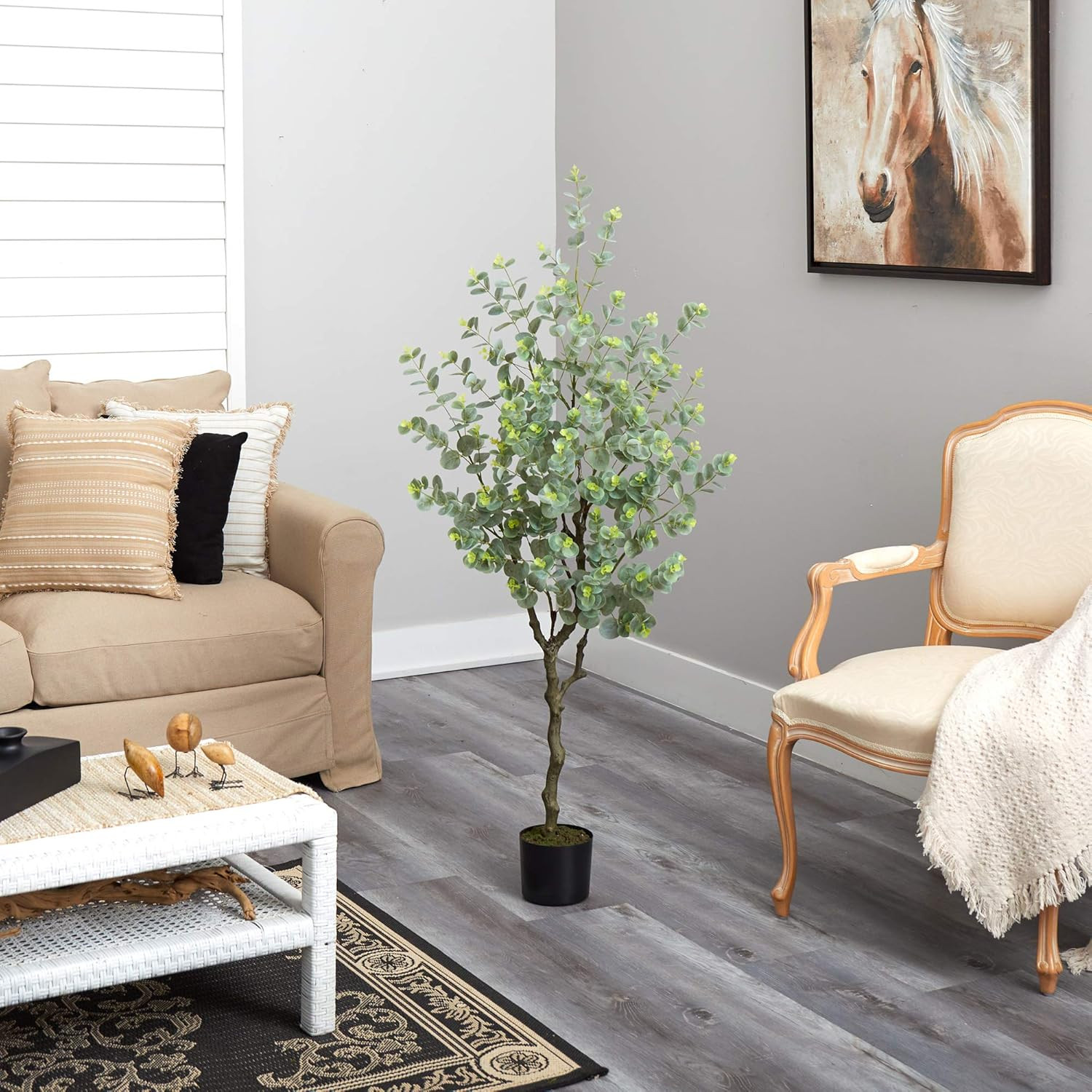 4.5Ft Eucalyptus Artificial Tree – Lifelike Indoor Decor for Any Space