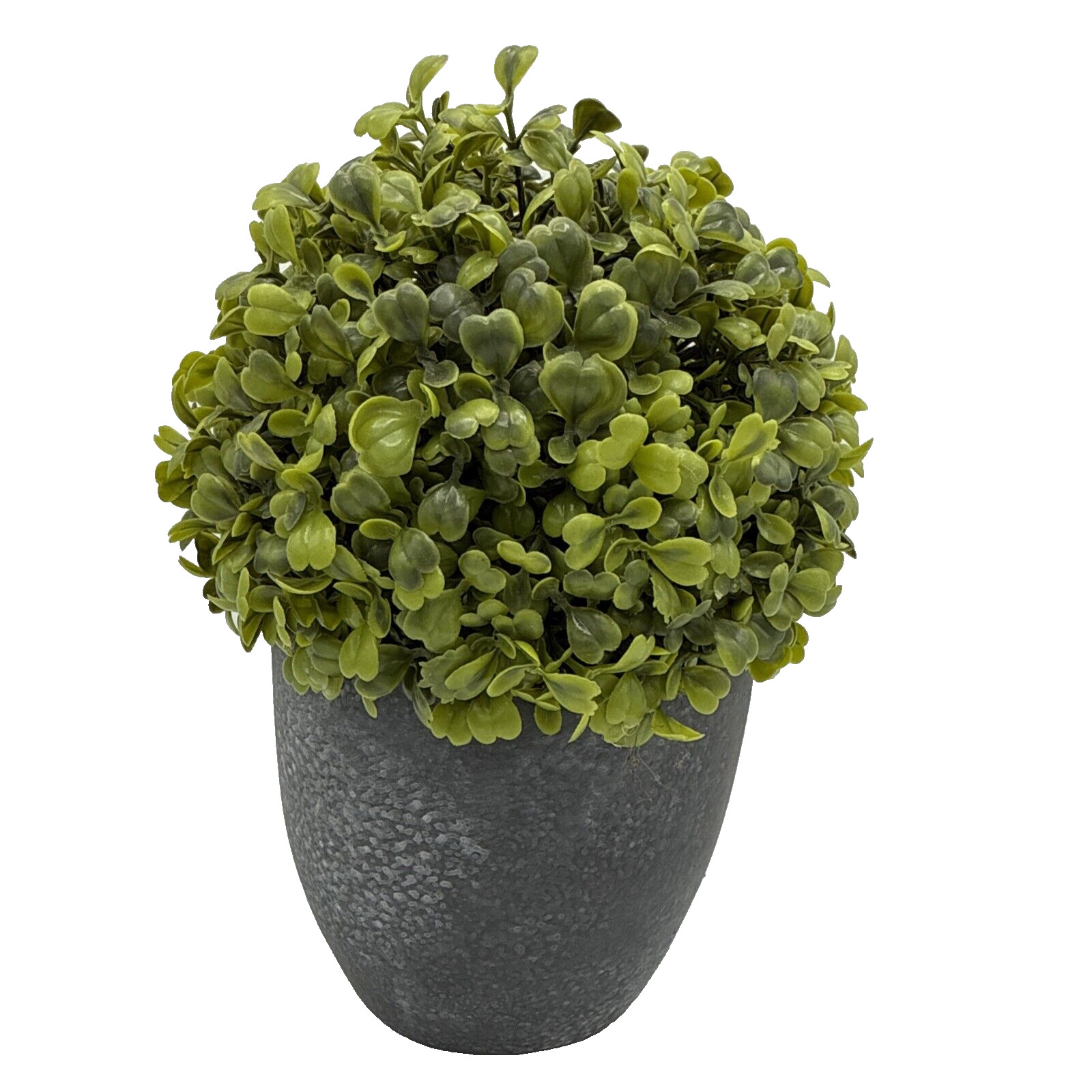 Vintage Topiary Green & Gray Potted Boxwood Decoration Plastic Artificial Plant