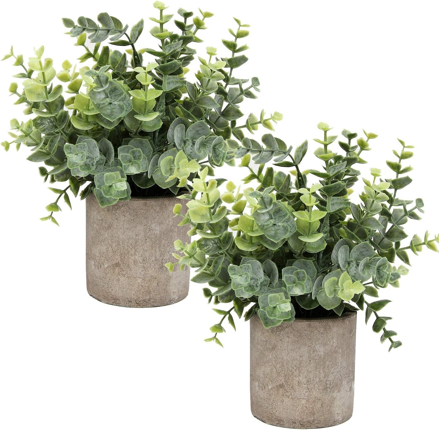 Mini Potted Plants Artificial Eucalyptus Boxwood Rosemary Faux Herbs Small Ho…