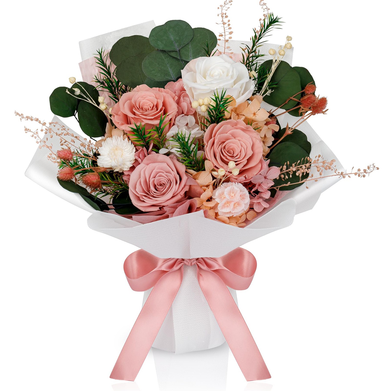 4 Roses Mixed Bouquet for Mother’s Day, Flowers for Delivery, Preserved Flowe…