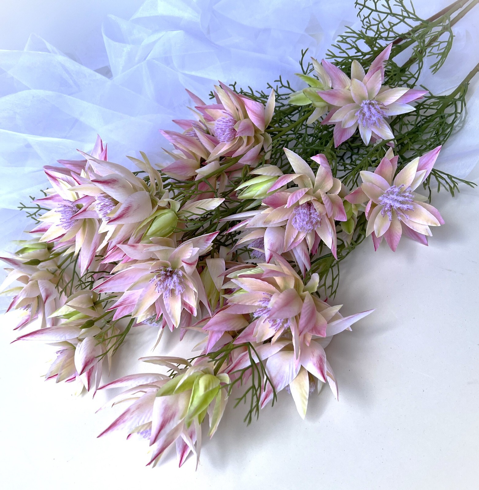 Australian Native Flowers Blushing Bride Flower Stem Pink Cream Faux Silk Stems