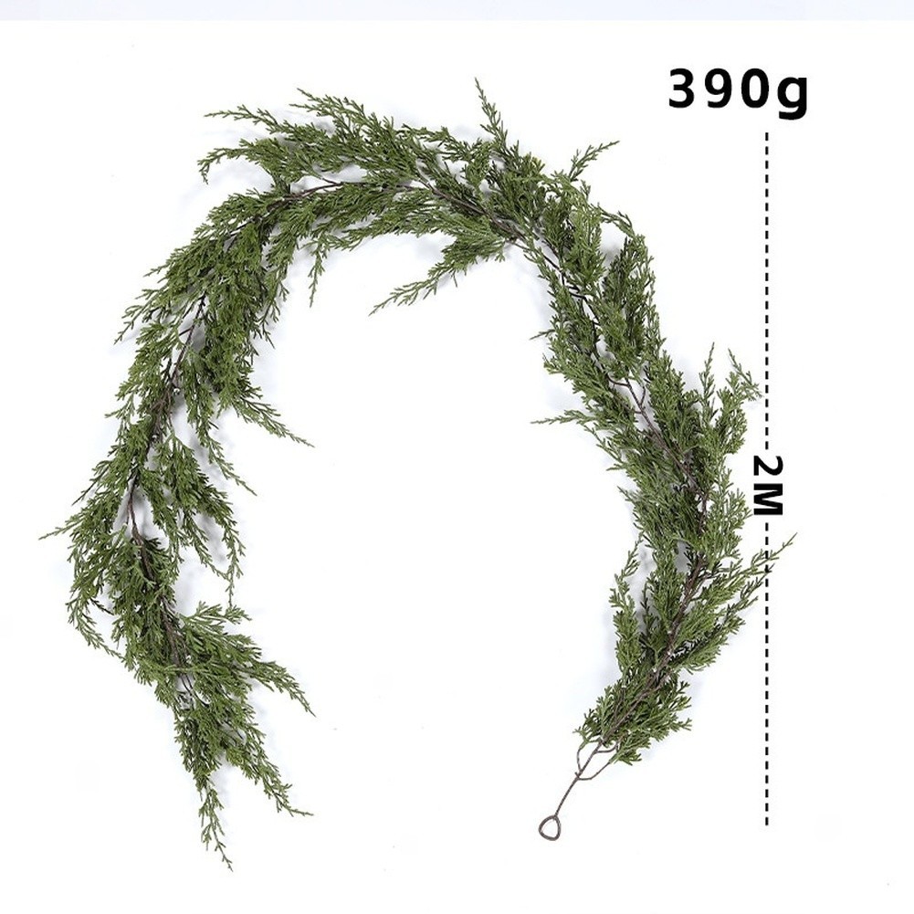 Soft PVC Faux Pine Vine Garland for Home Window Door Holiday Decoration