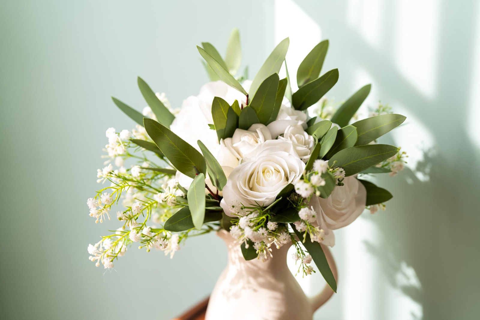 Baby’s Breath Artificial Flowers and Mixed Fake Eucalyptus Stems– Real Touch …