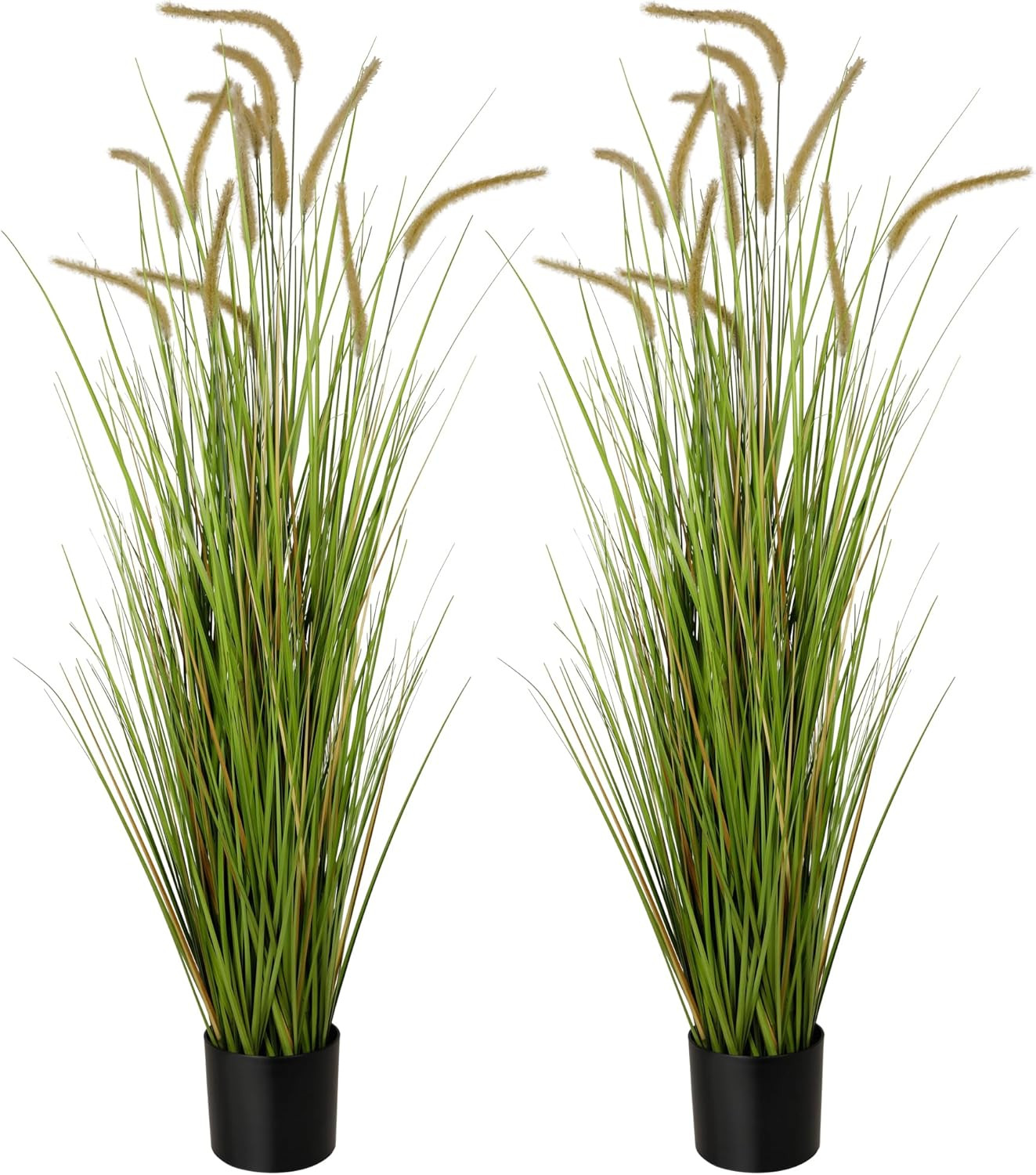 Artificial 5Ft 2-Pack Horsetail Reed Grass, 59In Tall Artificial Indoor Outdoor