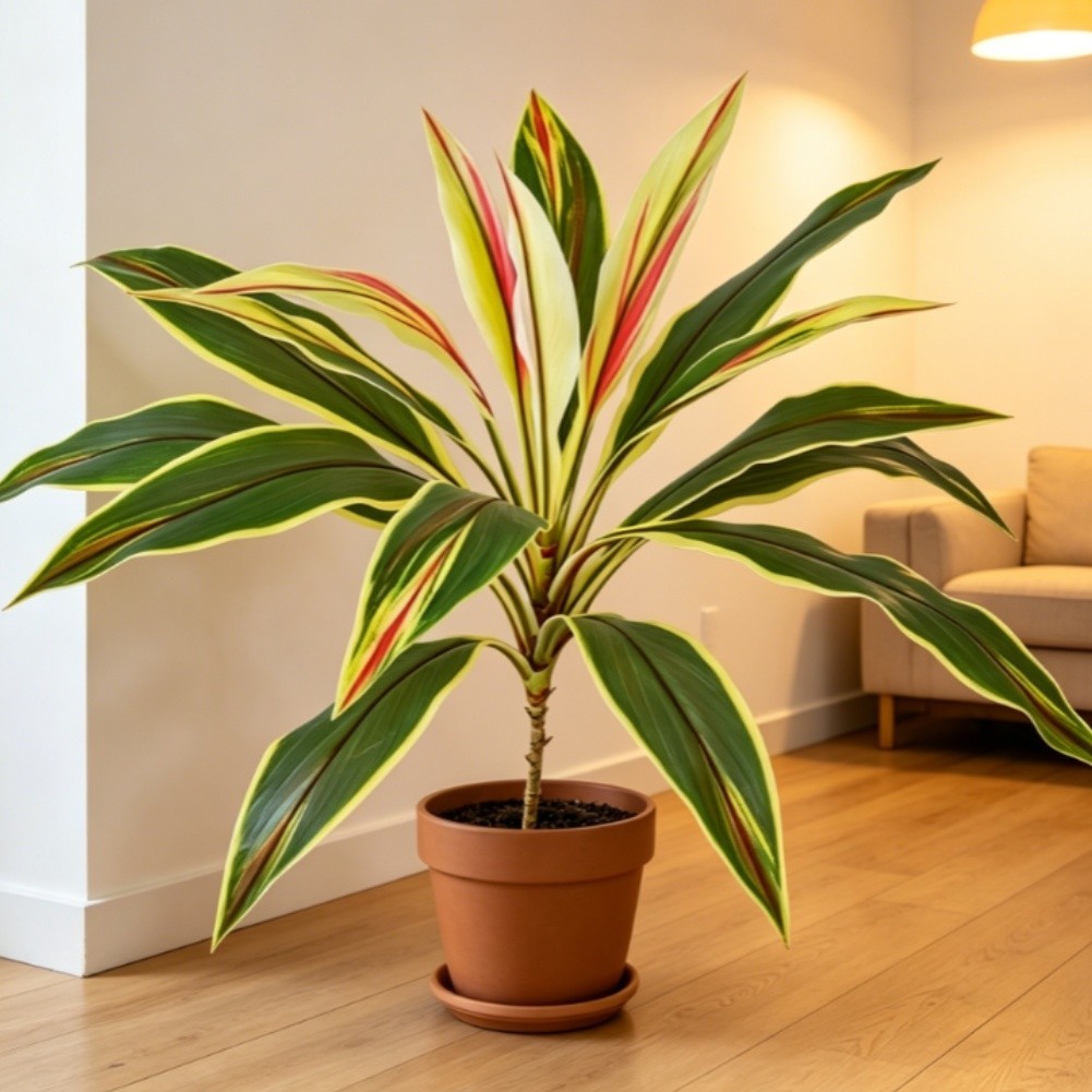 55cm Artificial Dracaena Plant Green White Green Purple Red for Indoor Styling