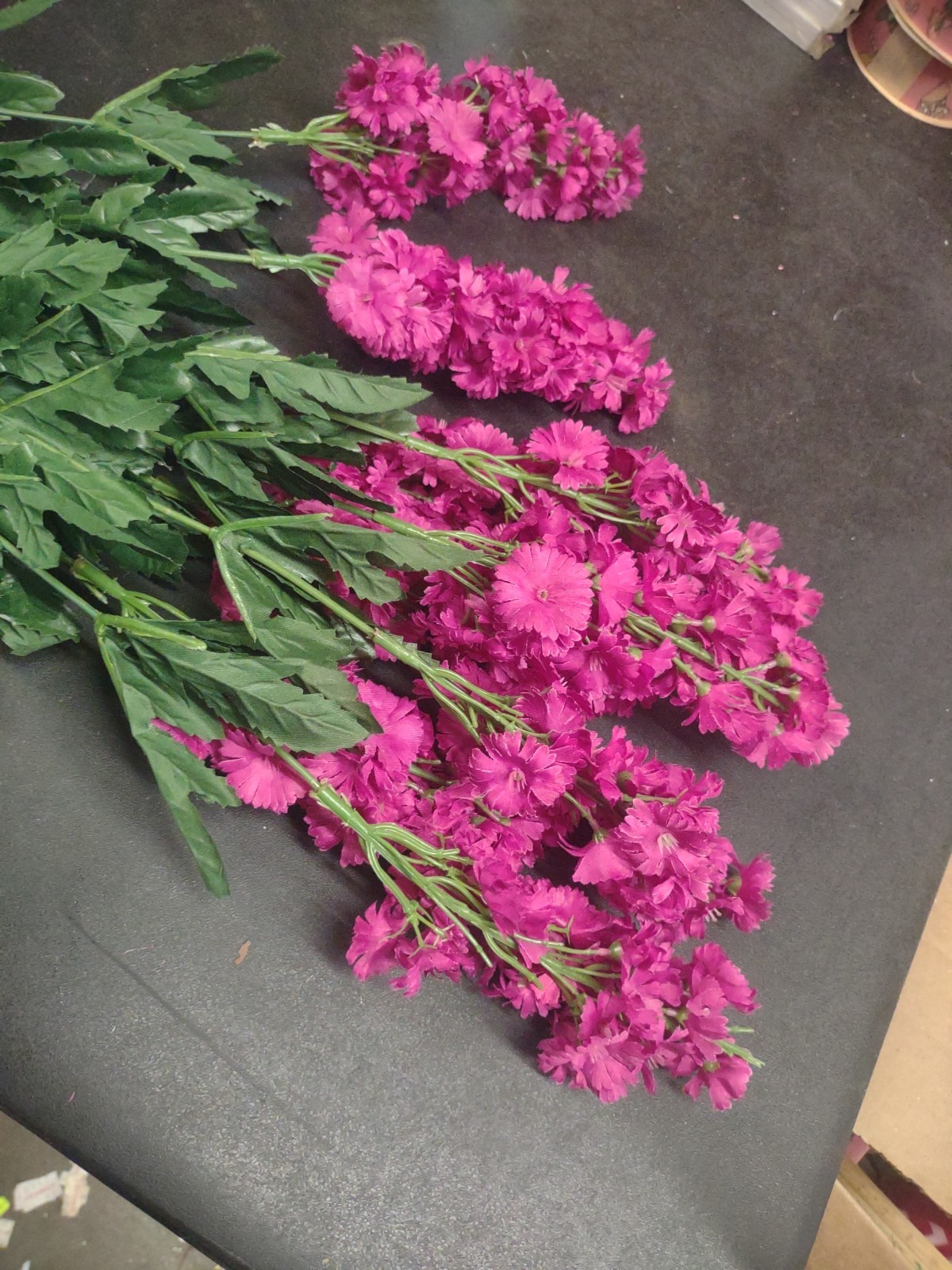 24″ Silk Stock Flower Bush, Fuchsia Hot Pink, 9 Stems Realistic Matthiola
