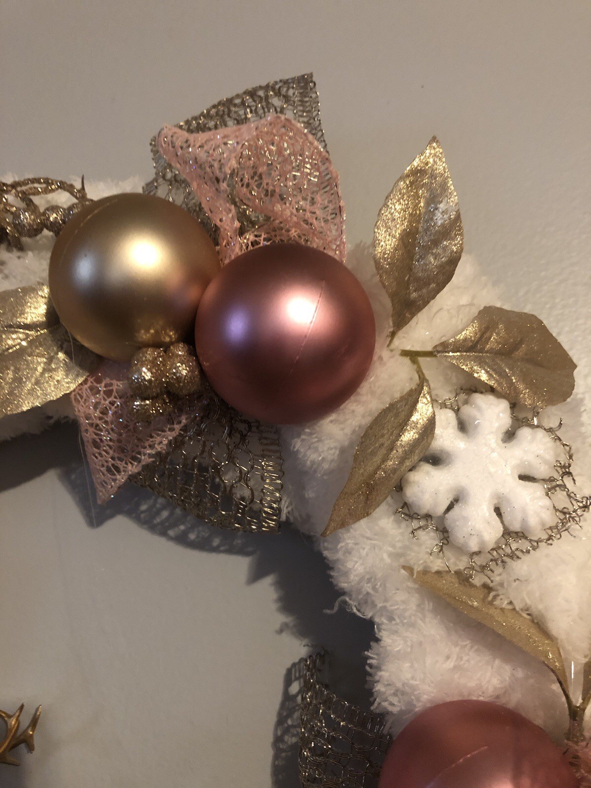 Christmas 15” Reindeer Wreath, Homemade